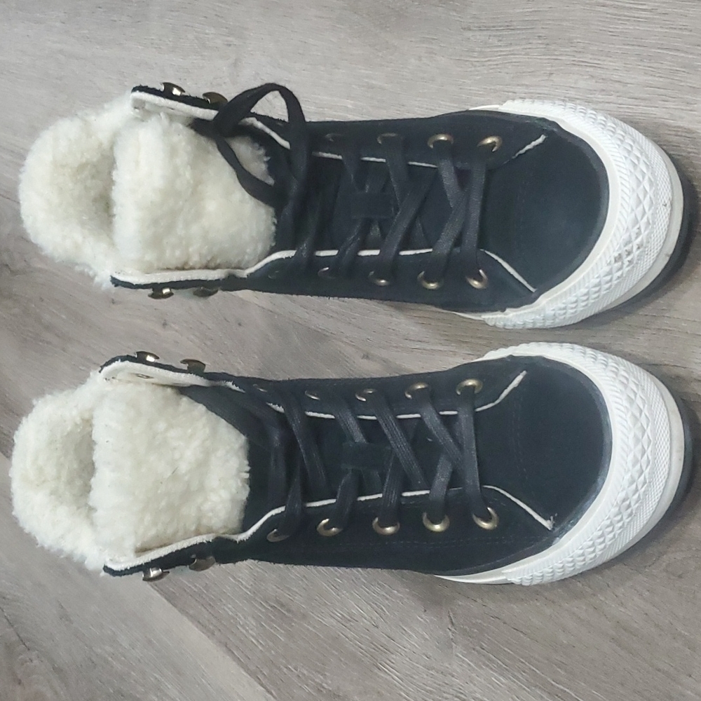 Black converse wedge booties.